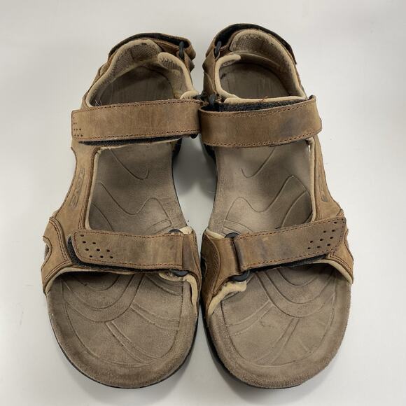 Teva Fossil Canyon Hiking Leather Active Sandals Brown Leather 6101 Mens Size 12 - Picture 3 of 9